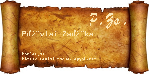 Pávlai Zsóka névjegykártya